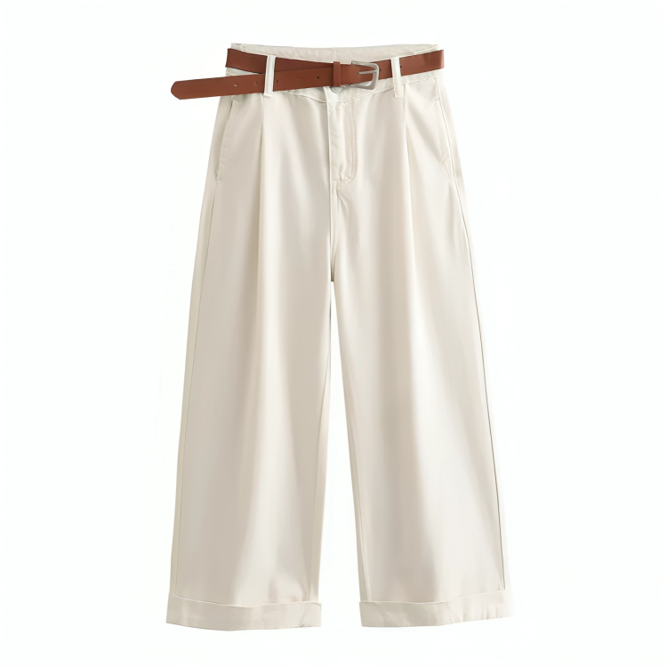 Cotton White Wide Leg Pants