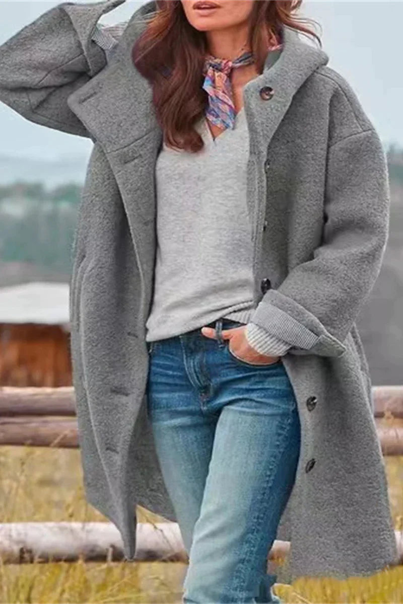 Varm lös huva jacka kappa för kvinnor