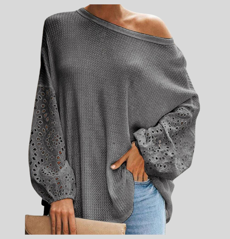 Snygg Off-shoulder långärmad blus för kvinnor
