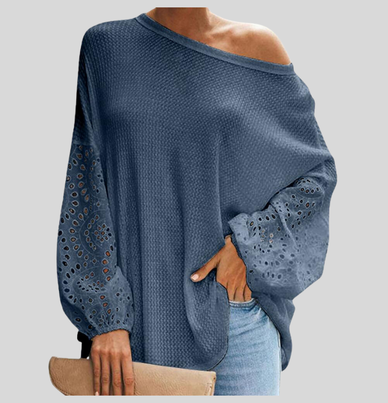 Snygg Off-shoulder långärmad blus för kvinnor