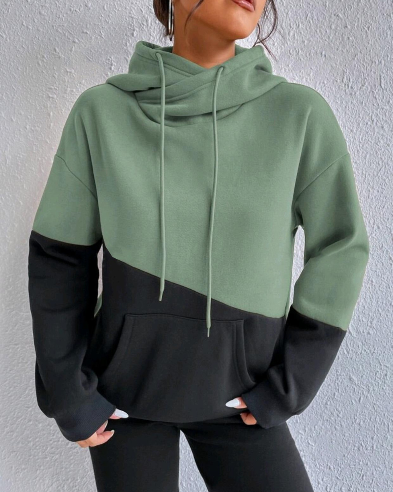 Mysig varm vinterjacka med huva för kvinnor