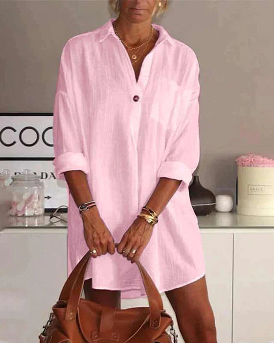 Elegant långärmad poloblus för kvinnor