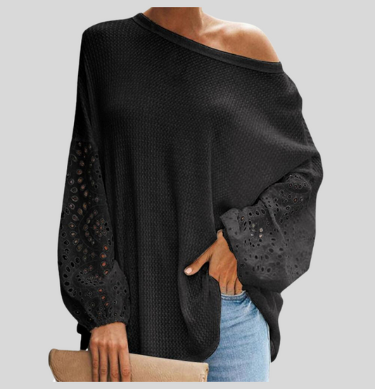 Snygg Off-shoulder långärmad blus för kvinnor