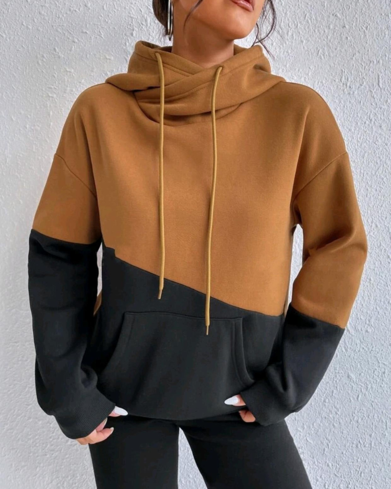 Mysig varm vinterjacka med huva för kvinnor