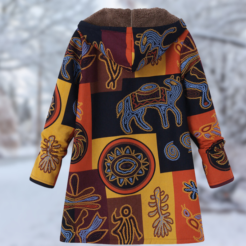 Mysig vinterjacka med unikt tryck för kvinnor