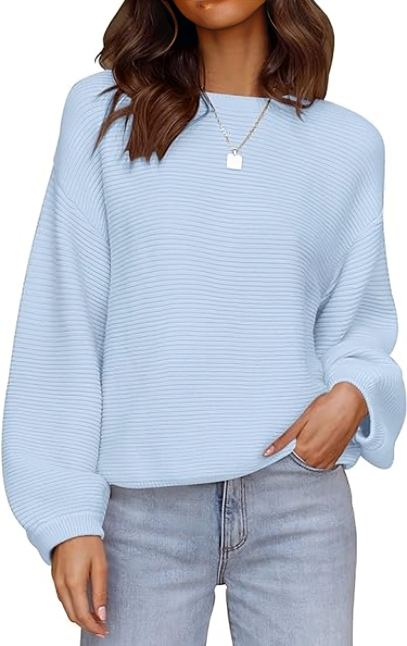 Löst avslappnad stickad bekväm tröja för kvinnor