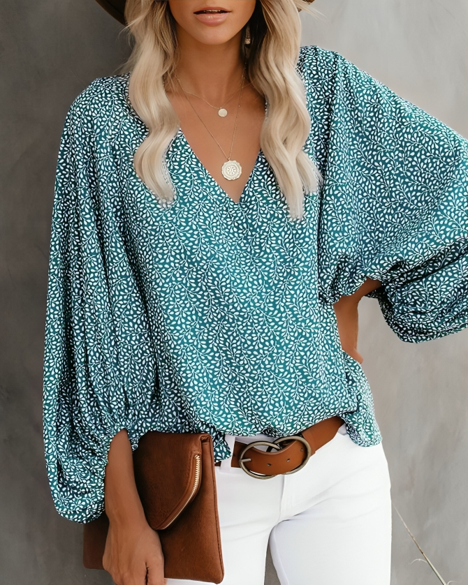 Fashionabel lös långärmad för kvinnor