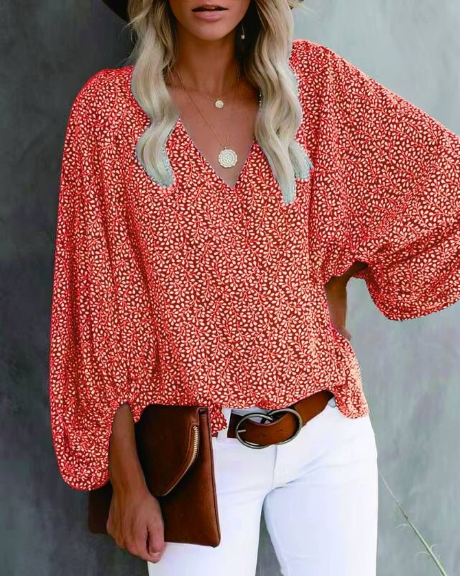 Fashionabel lös långärmad för kvinnor