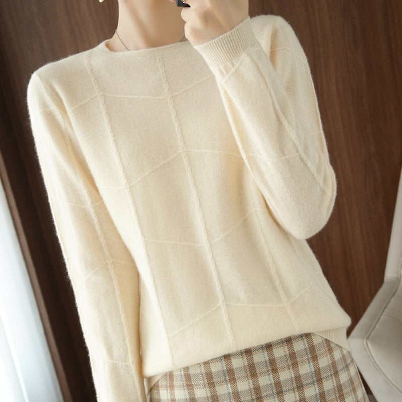 Chic bekväm kashmirtröja för kvinnor