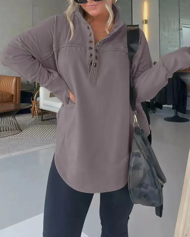 Lös tjock vintertröja för kvinnor