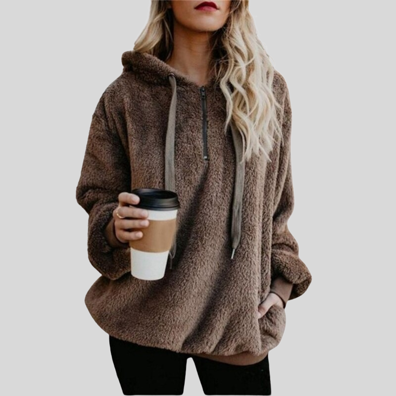 Oversize vinterjacka med dragkedja för kvinnor