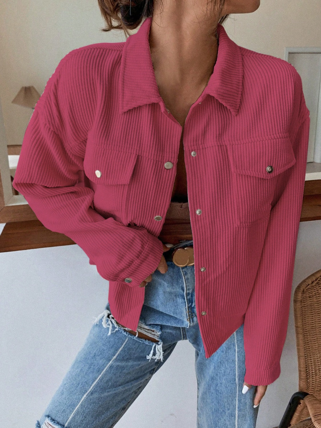 Snygg och bekväm manchesterjacka för kvinnor