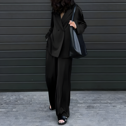 Elegant vinterset med kavaj och byxor för kvinnor