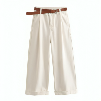 Cotton White Wide Leg Pants