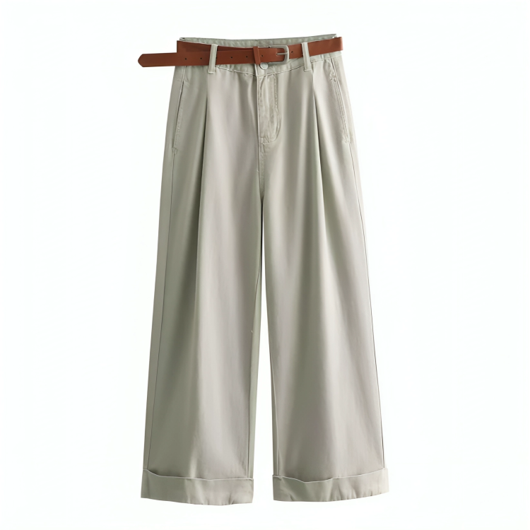 Cotton White Wide Leg Pants