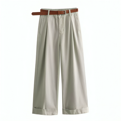 Cotton White Wide Leg Pants