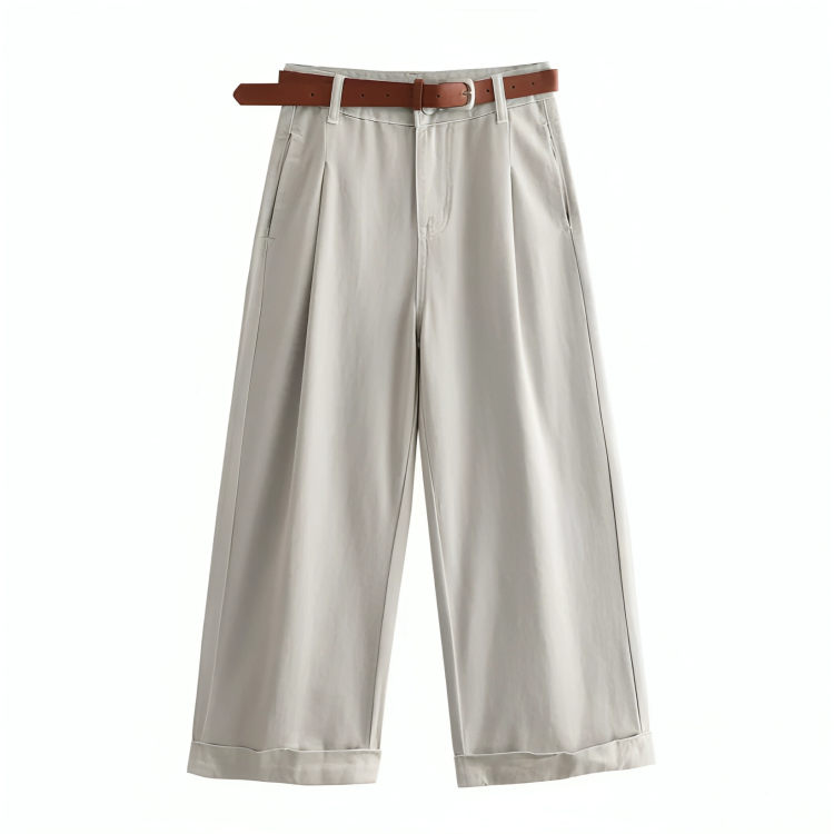 Cotton White Wide Leg Pants