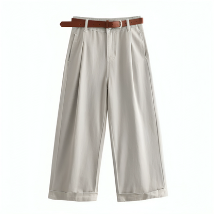 Cotton White Wide Leg Pants