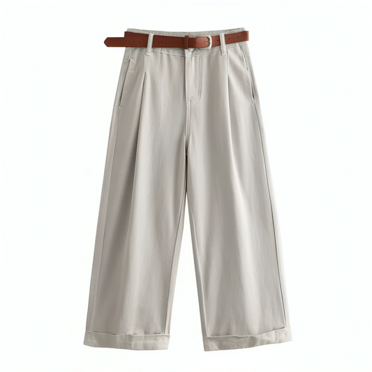 Cotton White Wide Leg Pants