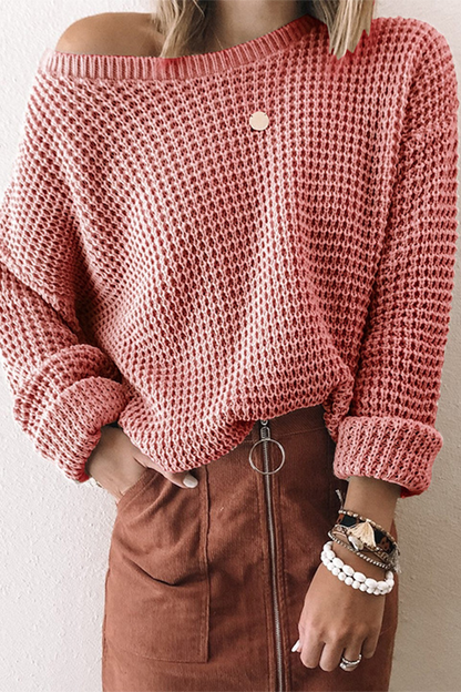 Mysig stickad varm vintertröja för kvinnor