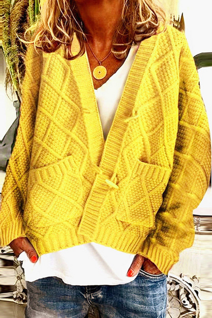 Stickad varm mångsidig vinter kofta tröja för kvinnor