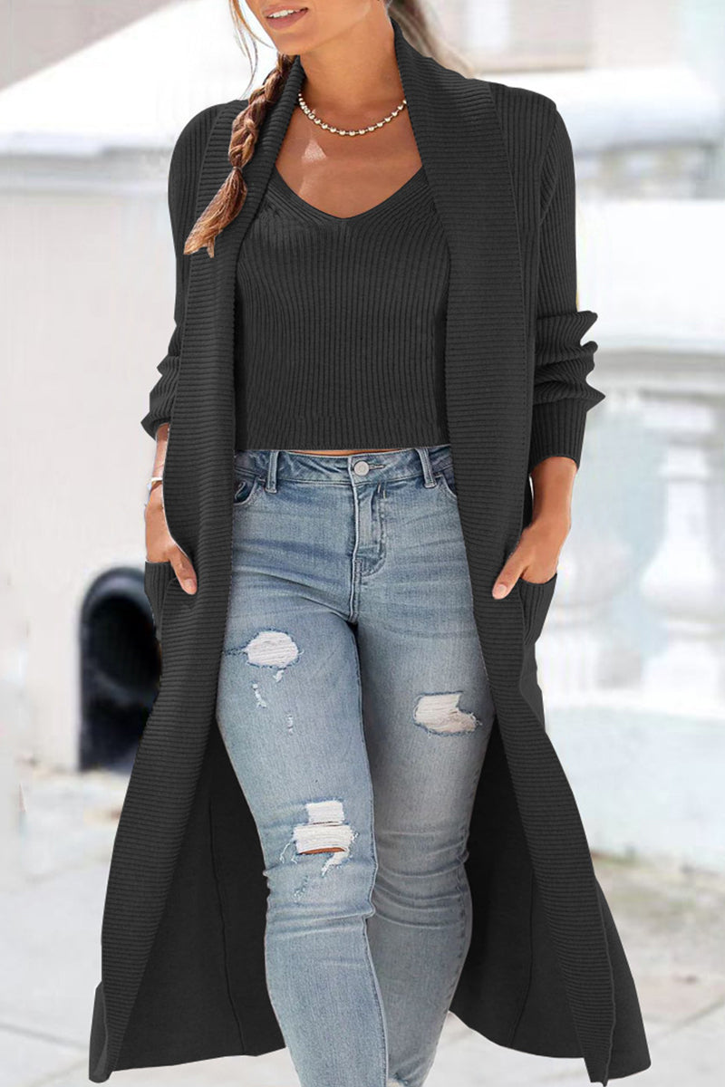 Elegant lång vinterkappa för kvinnor