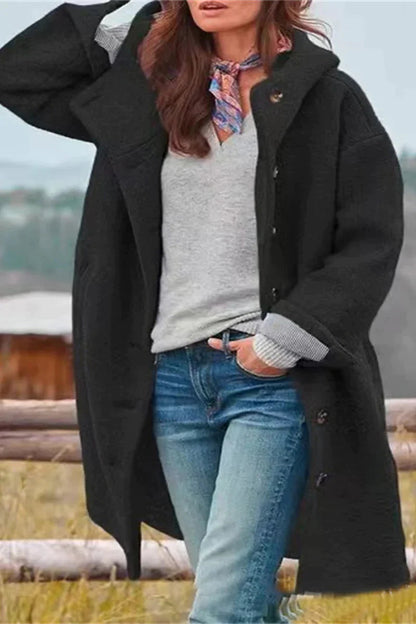 Varm lös huva jacka kappa för kvinnor