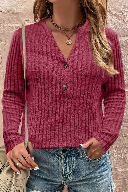 Mysig stickad v-ringad tröja för kvinnor
