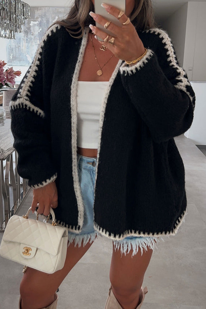 Avslappnad lös och mysig vinterkofta för kvinnor