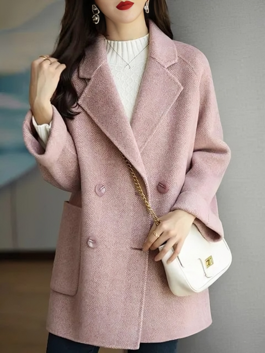 Oversize ull vinterjacka kappa för kvinnor