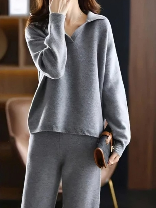 Oversize vinter tröja och byxor set för kvinnor