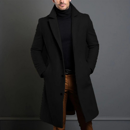 Elegant klassisk varm vinter trenchcoat för män