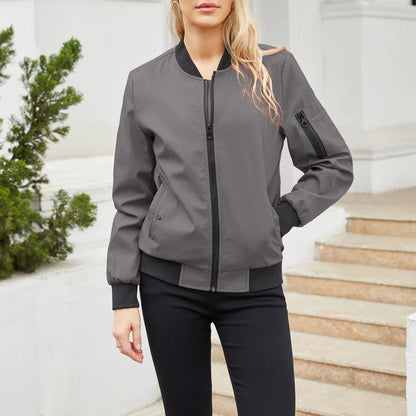 Avslappnad bekvam bomberjacka för kvinnor