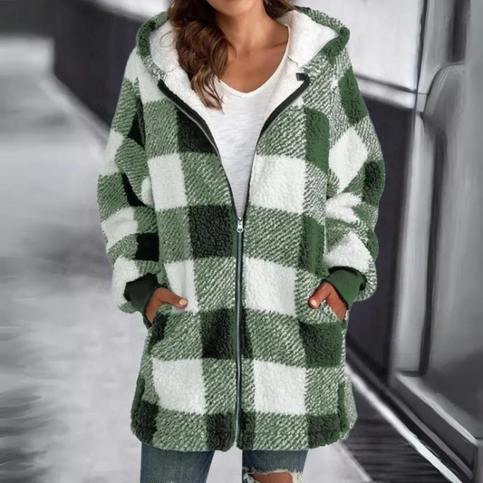 Rutig huvjacka kappa för kvinnor