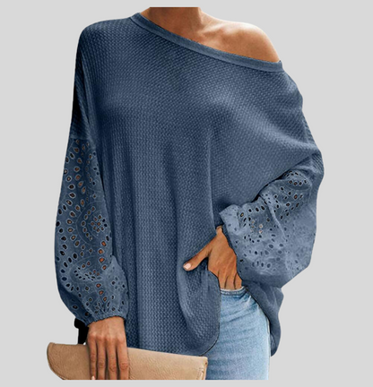 Snygg Off-shoulder långärmad blus för kvinnor