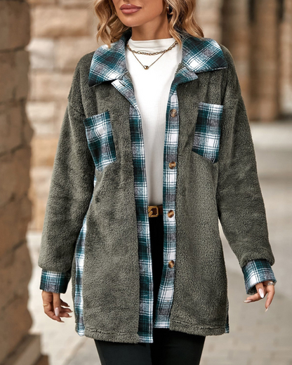 Snygg klassisk varm ullkappa för kvinnor