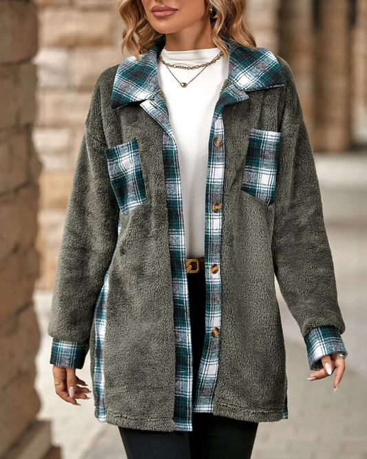 Snygg klassisk varm ullkappa för kvinnor