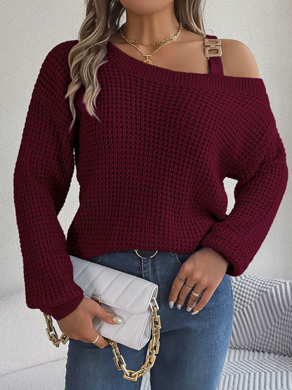Elegant off-shoulder varm tröja för kvinnor