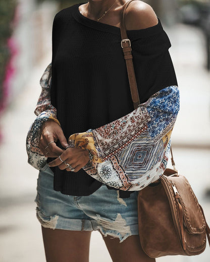 Avslappnad lös snygg ärmar tröja för kvinnor