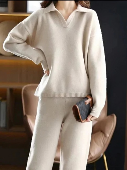 Oversize vinter tröja och byxor set för kvinnor