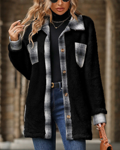 Snygg klassisk varm ullkappa för kvinnor