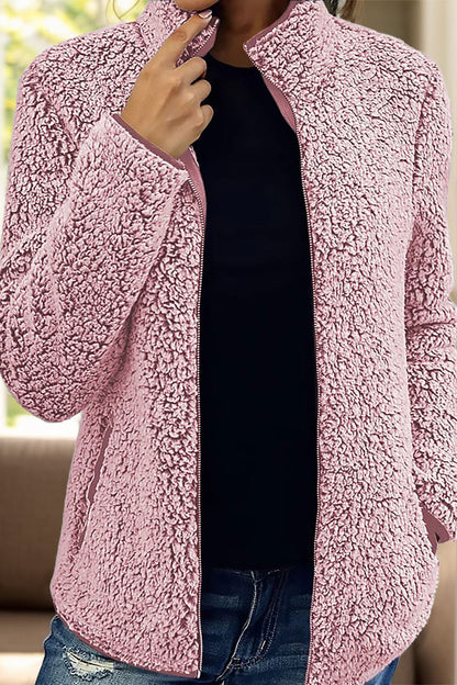 Mysig kashmirjacka med dragkedja för kvinnor