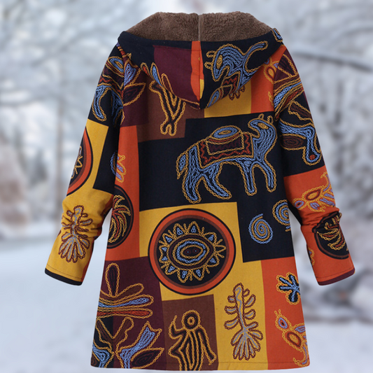 Mysig vinterjacka med unikt tryck för kvinnor