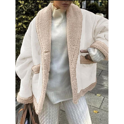 Mysig tjock fleece vinterjacka för kvinnor