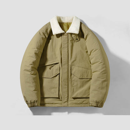 Tjock vadderad vinterjacka för män