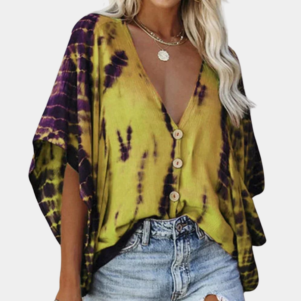 Elegant sexig blus med fladdermusärm för kvinnor