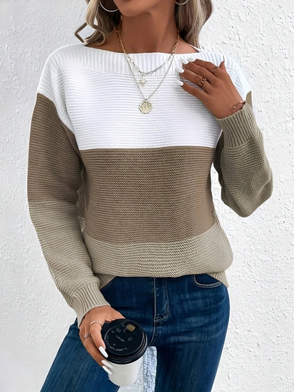 Mjuk stickad bekväm varm vintertröja för kvinnor