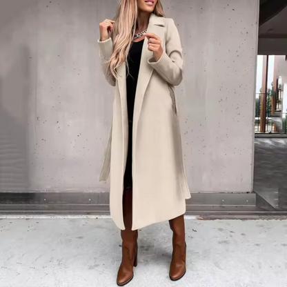 Tidlös elegant lång vinter trenchcoat för kvinnor