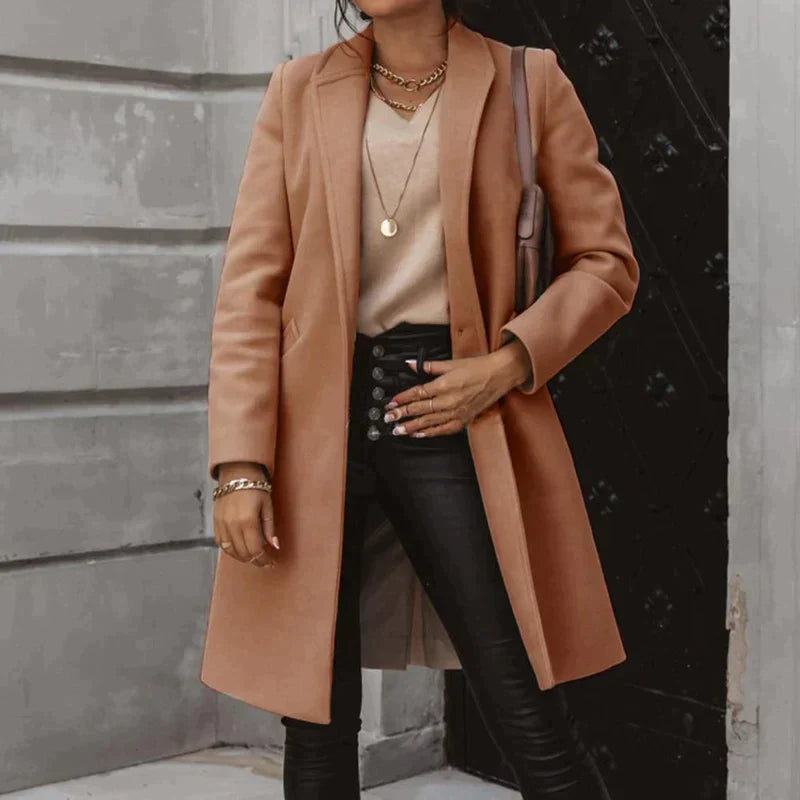 Elegant varm vinterkappa för kvinnor