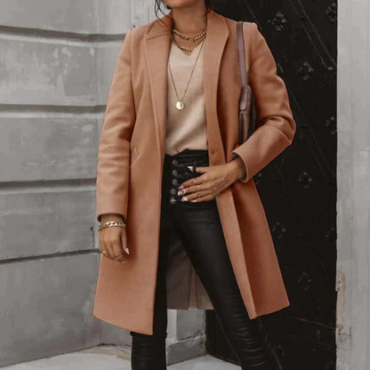 Elegant varm vinterkappa för kvinnor